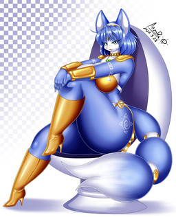 5_fingers anthro big_breasts big_butt biped blue_body blue_ears blue_fur blue_hair blue_tail boots breast_squish breasts butt clothed clothing curvy_figure female fingers footwear fur glistening glistening_hair hair high_heeled_boots high_heels huge_breasts humanoid_hands looking_at_viewer multicolored_body multicolored_fur open_mouth pose shoes sitting solo squish tail thick_thighs two_tone_body two_tone_fur voluptuous white_body white_fur year aozora_(tasogare_aozora) nintendo star_fox krystal_(star_fox) canid canine fox mammal 2020 dated digital_media_(artwork) full-length_portrait portrait