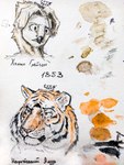 anthro duo male male/male anxiousboar avian bird felid mammal owl pantherine tiger absurd_res headshot_portrait hi_res painting_(artwork) portrait traditional_media_(artwork) watercolor_(artwork)