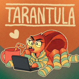 10_limbs 8_legs anthro arthropod_abdomen clothed clothing computer container cup drinking_straw electronics eyelashes eyewear female fur glasses heart_symbol hoodie laptop open_mouth orange_body orange_fur semi-anthro solo text topwear crescendeon dreamworks the_bad_guys ms._tarantula_(the_bad_guys) arachnid arthropod mygalomorph spider tarantula 1:1 2022 full-length_portrait hi_res portrait