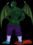 anthro butt clothing footwear green_body looking_back male mooning presenting presenting_hindquarters scales shoes simple_background smile smirk solo transparent_background wings sparksstars dragon_ball tambourine_(dragon_ball) demon namekian absurd_res alpha_channel hi_res