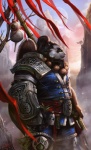 anthro armor asian belt biped bottle clothing container gauntlets gloves handwear male pandaria solo standing warrior siakim blizzard_entertainment mists_of_pandaria warcraft bear mammal pandaren