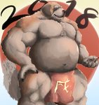 anthro asian_clothing belly clothing east_asian_clothing fundoshi holidays humanoid_hands japanese_clothing kemono male moobs nipples overweight overweight_anthro overweight_male solo underwear velcro74656 chinese_new_year chinese_zodiac new_year year_of_the_dog canid canine canis domestic_dog mammal 2018 absurd_res hi_res