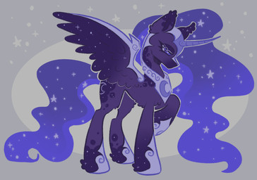 abstract_background armor cutie_mark feathered_wings feathers female feral fur hair horn purple_body purple_fur solo wings m1ss1ngtexture friendship_is_magic hasbro my_little_pony mythology nightmare_moon_(mlp) equid equine mammal mythological_creature mythological_equine winged_unicorn 2024 digital_media_(artwork) full-length_portrait hi_res portrait