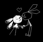 black_background blush duo ears_down eyes_closed female hand_holding heart_symbol kiss_on_lips kissing male pivoted_ears simple_background stick_arms stick_calves stick_legs stick_limbs stick_thighs tail thin_calves thin_legs thin_thighs white_body horizon-fucker vib-ribbon vibri lagomorph leporid mammal rabbit 2018 black_and_white digital_media_(artwork) monochrome