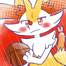 ambiguous_anthro ambiguous_gender anthro ball basketball_(ball) biped blush blush_stickers closed_frown food frown mouth_closed object_in_tail shrimp_(food) simple_background snout solo standing tail annyui0611 nintendo pokemon braixen canid generation_6_pokemon mammal pokemon_(species) 1:1 2024 bust_portrait digital_drawing_(artwork) digital_media_(artwork) hi_res japanese_description portrait translated_description