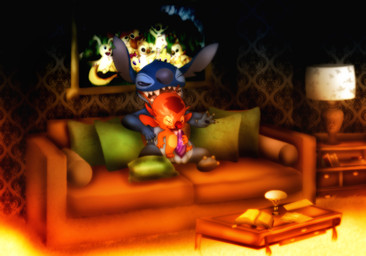 3_toes 4_ears 4_fingers antennae_(anatomy) balls blue_body blue_fur blue_pawpads bodily_fluids book claws coffee_table cum dipstick_antennae duo erection eyes_closed facial_markings feet fingers forehead_markings fur furniture genital_fluids genitals head_markings head_tuft inside lamp larger_male licking male male/male male_penetrated male_penetrating male_penetrating_male markings multi_ear multicolored_antennae notched_ear one_eye_closed open_mouth open_smile oral orange_body orange_fur pawpads penetration penile penis penis_grab penis_lick pillow pink_penis red_nose sex size_difference smaller_male smile sofa toes tongue tongue_out tuft amegared disney lilo_and_stitch fibber stitch_(lilo_and_stitch) alien experiment_(lilo_and_stitch) 2014 alternate_version_at_source