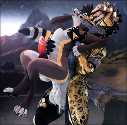 anal anal_penetration animal_genitalia animal_penis anthro balls big_balls big_penis black_body black_border black_fur bodily_fluids border bulge butt canine_genitalia canine_penis cum cum_drip cum_in_ass cum_in_mouth cum_inside deep_penetration dripping duo erection fur genital_fluids genitals hair holding_partner huge_balls huge_penis hyper hyper_genitalia hyper_penis knot male male/male male_penetrated male_penetrating male_penetrating_male multicolored_body muscular muscular_male nude open_mouth orgasm penetration penis penis_shaped_bulge rough_sex sex shocked size_difference tail tongue white_body white_border white_fur yellow_body yellow_fur lill_esp ddtghost canid canine fox mammal rexouium 3d_(artwork) absurd_res blender_(artwork) digital_media_(artwork) hi_res