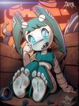 barefoot dirty dirty_feet feet female looking_at_viewer machine not_furry soles solo teeth toes tooth_gap twintails_(hairstyle) uvula young zapor666 my_life_as_a_teenage_robot nickelodeon jenny_wakeman android humanoid robot 3:4 absurd_res hi_res