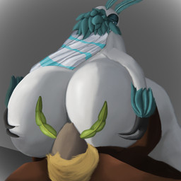 antennae_(anatomy) anthro big_butt body_worship butt butt_smother butt_worship curvy_figure dominant dominant_female duo facesitting female female/female hand_on_butt huge_butt looking_back low-angle_view nude obese obese_anthro obese_female overweight overweight_anthro overweight_female sitting_on_another slightly_chubby slightly_chubby_female smothering squish thick_thighs tuft wide_hips worm's-eye_view ahoeforcoffee arthropod insect lepidopteran moth 1:1 hi_res