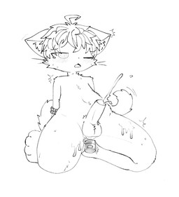 anal anal_fluids anal_penetration anthro balls bdsm blush bodily_fluids bondage bound cat_tail cum cum_on_leg cumshot ear_tuft ears_down ejaculation erection fur genital_fluids genitals hair hands_behind_back humanoid_genitalia humanoid_penis inner_ear_fluff looking_up male nervous nervous_sweat nude object_in_ass on_ground one_eye_closed open_mouth penetration penis pivoted_ears rope sex_toy sex_toy_in_ass sex_toy_insertion simple_background sitting sitting_on_ground solo spiral spiral_eyes sweat sweatdrop tail tears tears_of_pleasure tuft vibrator vibrator_in_ass whiskers white_body white_fur bikabe3m domestic_cat felid feline felis mammal 2026 digital_media_(artwork) monochrome