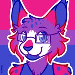 1:1 2021 ambiguous_gender anthro bisexual_pride_colors bust_portrait clip_studio_paint_(artwork) clothed clothing cloudpie conditional_dnp digital_drawing_(artwork) digital_media_(artwork) ear_tuft eyebrows eyewear fangs felid feline fur glasses icon lgbt_pride lgbt_pride_month looking_at_viewer lynx mammal outline portrait pride_color_background pride_colors rectangular_glasses restricted_palette shirt simple_background smile smiling_at_viewer snout solo tank_top teeth topwear tuft white_outline