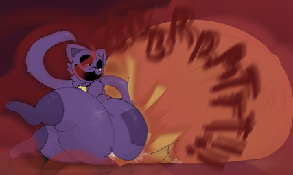 anthro asphyxiation belly belly_expansion big_belly big_penis close_to_bursting duo erection expansion facesitting fart fart_cloud fart_fetish fart_inflation genitals gradient_background huge_belly hyper hyper_belly hyper_fart hyper_inflation inflation male male/male open_mouth penis red_fart_cloud simple_background sitting sitting_on_another size_difference tail text sparkothefailure mob_entertainment nintendo pokemon poppy_playtime smiling_critters catnap_(poppy_playtime) euki_(pixel_pancakes) critters_(poppy_playtime) domestic_cat eevee felid feline felis generation_1_pokemon mammal pokemon_(species) 2025 5:3 digital_media_(artwork) hi_res