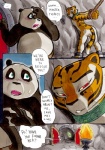 anthro bear better_late_than_never blush bodily_fluids bound butt collar comic daigaijin dialogue dreamworks duo ellipsis english_text felid female genitals giant_panda green_eyes kung_fu_panda male mammal master_po_ping master_tigress nude open_mouth painting_(artwork) pantherine pussy red_eyes slightly_chubby standing sweat tail text tiger traditional_media_(artwork) watercolor_(artwork)