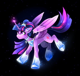 armor crown ear_piercing ear_ring female feral hair headgear horn long_hair magic piercing ponytail regalia ring_piercing solo space telekinesis wings buvanybu friendship_is_magic hasbro my_little_pony mythology twilight_sparkle_(mlp) equid equine mammal mythological_creature mythological_equine winged_unicorn absurd_res hi_res
