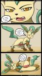 2014 absurd_res animal_genitalia animal_penis balls canine_genitalia canine_penis comic dialogue dirty_talk eeveelution english_text erection fan_character fangs feral generation_4_pokemon genitals grin hi_res knot kuroodod leaf leafeon looking_at_viewer lying male nintendo on_back oversexed_eeveelutions penis pokemon pokemon_(species) porn_dialogue pupils raised_leg slit_pupils smile solo speech_bubble standing teeth text wrath_(kuroodod) yellow_balls
