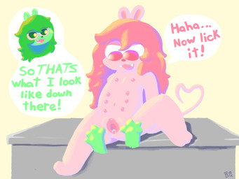 anthro bodily_fluids clone duo female female/female furniture genital_fluids genitals multi_nipple nipples rat_tail selfcest sitting spread_vulva spreading square_crossover table tail text vaginal_fluids vulva young bunnyqueen cartoon_network ok_k.o.!_let's_be_heroes fink_(ok_k.o.!_lbh) mammal murid murine rat rodent 4:3 english_text hi_res