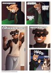 anthro bottomwear chest_tuft clothing comic_panel dialogue female grin group hair henry_(flicklock) long_hair male muscular muscular_anthro muscular_male nipples pants shirt shocked smile sweatpants tank_top text topwear trio tuft flicklock britta_(flicklock) cane_(flicklock) bird_dog canid canine canis domestic_dog golden_retriever hunting_dog mammal mastiff molosser procyonid raccoon retriever rottweiler absurd_res comic english_text hi_res