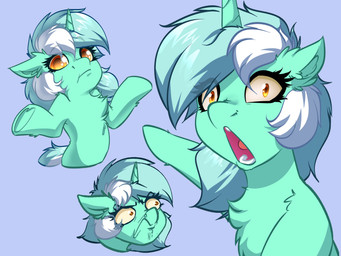 amber_eyes female frown fur gesture green_body green_fur green_hair hair hand_gesture horn looking_at_viewer open_mouth pointing shrug solo white_hair witchtaunter friendship_is_magic hasbro my_little_pony mythology soyjak two_soyjaks_pointing lyra_heartstrings_(mlp) equid equine mammal mythological_creature mythological_equine unicorn 2022 absurd_res hi_res multiple_images