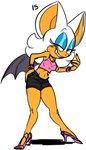 adolescent anthro breasts cleavage clothed clothing female footwear high_heels looking_at_viewer shoes solo young ultrahand sega sonic_the_hedgehog_(series) rouge_the_bat bat mammal hi_res