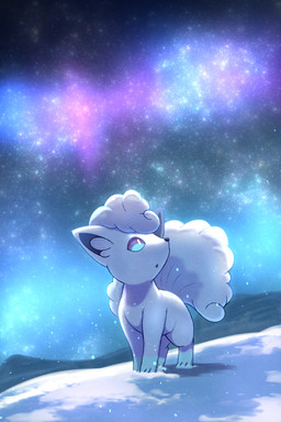 aurora_(phenomenon) black_nose blue_body blue_eyes blue_fur blue_inner_ear female feral fur galaxy head_turned inner_ear_fluff light mountain multi_tail multicolored_body multicolored_fur night open_mouth outside pupils quadruped sky snow solo standing star starry_sky tail tuft two_tone_body two_tone_fur white_body white_ears white_fur white_inner_ear_fluff white_pupils white_tail rumine nintendo pokemon alolan_form alolan_vulpix canid canine generation_7_pokemon mammal pokemon_(species) regional_form_(pokemon) 2026 2:3 hi_res lighting shaded