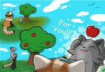 apple food fruit gift plant resachii hiklayan sachii_(resachii) ailurid domestic_ferret gulonine mammal marten mustelid musteline red_panda true_musteline weasel animated short_playtime