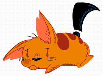 dotted_background feral male on_ground pattern_background simple_background solo toony queefedbroccoli comedy_central drawn_together ling-ling battle_monster