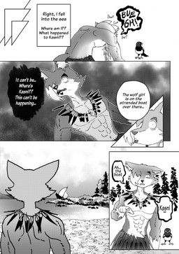 anthro beach boat bodily_fluids bone collar countershade_face countershade_fur countershade_torso countershading dialogue evergreen_tree feathers fur male muscular muscular_anthro muscular_male pine_tree plant rock skull text tree vehicle vomit vomiting watercraft efradraws northwind_(efradraws) n'tal_(northwind) uspul_(efradraws) avian bird canid canine canis corvid magpie_(corvid) mammal oscine passerine wolf absurd_res black_and_white comic digital_media_(artwork) english_text halftone hi_res monochrome