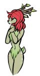 alternate_species anthro anthrofied female fur green_body green_fur hair nude red_hair simple_background solo white_background white_body white_fur wick_(artist) batman_(series) dc_comics poison_ivy_(dc_comics) deer mammal