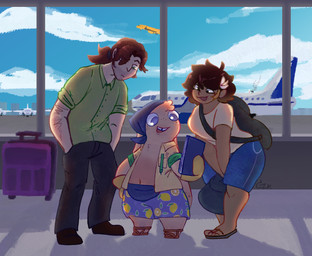 accessory aircraft airplane airport ambiguous_gender anthro arm_hair backpack barbecue black_bottomwear black_clothing black_eyes black_footwear black_hair_tie black_pants black_shoes blue_bottomwear blue_clothing blue_eyes blue_headkerchief blue_kerchief blue_shorts blue_sky body_hair book bottomwear brown_clothing brown_eyebrows brown_footwear brown_hair brown_sandals button_(fastener) closed_frown clothed clothed_female clothed_human clothed_male clothing cloud day eyebrow_through_hair eyebrows female female_human floppy_ears flower flower_in_hair footwear freckled_face freckles frown fully_clothed fully_clothed_female fully_clothed_human fully_clothed_male fur green_dress_shirt green_eyes green_flip_flops grey_wall group hair hair_accessory hands_between_legs hands_in_both_pockets handwear headgear headkerchief headwear holding_book holding_object inside kerchief larger_female larger_human larger_male leaning leaning_forward light long_ears looking_at_object lop_ears luggage male male_anthro male_human medium_hair mittens mouth_closed multicolored_body no_pupils noseless open_clothing open_mouth open_shirt open_smile open_topwear pants pen plant pockets ponytail red_mouth rolled_up_sleeves sandals shirt shoes short_hair shorts size_difference sky smaller_anthro smaller_female smaller_human smaller_male smile smoke standing t-shirt tan_body tan_skin teeth thick_thighs tooth_gap topwear translucent translucent_hair trio_focus two_tone_body vehicle wall_(structure) white_body white_clothing white_flower white_fur white_shirt white_t-shirt white_topwear wide_hipped_anthro wide_hipped_male window yellow_clothing yellow_dress_shirt yellow_handwear yellow_mittens critterzone13 raving_rabbids rayman_(series) ubisoft fan_character lemon_(critterzone13) lennon_(critterzone13) meringue_(critterzone13) human lagomorph mammal rabbid 2024 colored digital_drawing_(artwork) digital_media_(artwork) english_description lighting shaded