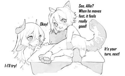 adult_on_child adult_on_young age_difference animal_genitalia animal_penis anthro anthro_penetrated anus areola biped black_text bodily_fluids breasts butt canine_genitalia canine_penis claws cum cum_from_vagina cum_in_vagina cum_inside cum_on_butt cum_on_face desk erection female female_penetrated first_person_view furniture genital_fluids genitals grey_pawpads group group_sex hair hand_under_leg inaccurate_knotting knot knotted_penis leaking_cum long_hair looking_back lying male male/female male_penetrating male_penetrating_female motion_lines nipples nude nude_anthro nude_female nude_male older_male on_desk on_side open_mouth open_smile orgasm pawpads paws penetration penile penile_penetration penis penis_in_vagina presenting presenting_hindquarters school_desk sex short_hair simple_background smile stuttering sweat table tail teacher teacher_on_student teaching text threesome trio vaginal vaginal_penetration vulva white_background white_body white_hair young young_female young_penetrated pinksaturn allie_norman_(pinksaturn) luna_(pinksaturn) mr._baxter_(ottteacher) bovid caprine domestic_cat felid feline felis goat mammal mustelid otter 2026 digital_drawing_(artwork) digital_media_(artwork) english_text monochrome