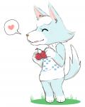 anthro cherry clothing eyes_closed female food fruit heart_symbol plant simple_background solo sweater topwear white_background unknown_artist animal_crossing nintendo skye_(animal_crossing) canid canine canis mammal wolf