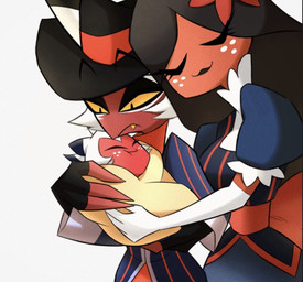female freckles frowning_at_another group hug male neonate relationship smile smiling_at_another trio young omatunoomaru hellaverse helluva_boss crimson_(helluva_boss) moxxie's_mother moxxie_(helluva_boss) demon humanoid imp 2025 father_(lore) father_and_child_(lore) father_and_son_(lore) mother_(lore) mother_and_child_(lore) mother_and_father_(lore) mother_and_son_(lore) parent_(lore) parent_and_child_(lore) parent_and_son_(lore) son_(lore)