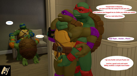 2_toes anthro anthro_on_anthro anthro_penetrated anthro_penetrating asphyxiation barefoot bodily_fluids breath_play brother_penetrating brother_penetrating_brother bullying choking cuckold cum cumshot ejaculation feet genital_fluids handjob humiliation humiliation_fetish incestuous_infidelity infidelity male male/male oral oral_penetration penetration penile sex sibling_incest size_difference smaller_male soles strangling toes voyeur aldenyates teenage_mutant_ninja_turtles donatello_(tmnt) leonardo_(tmnt) michelangelo_(tmnt) raphael_(tmnt) reptile scalie turtle 3d_(artwork) absurd_res digital_media_(artwork) hi_res brother_(lore) brothers_(lore) incest_(lore) incestuous_voyeur_(lore) sibling_(lore)