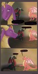 dialogue female feral group horn making_faces male mocking multi_horn speech_bubble tail teeth text tongue tongue_out trio wings apollyondragon activision mythology spyro_the_dragon cynder ember_(spyro) spyro dragon mythological_creature mythological_scalie scalie comic digital_media_(artwork) hi_res