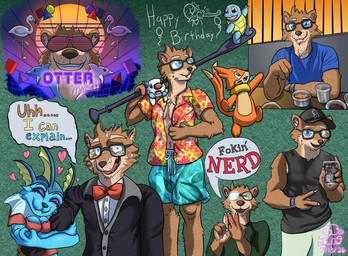 aloha_shirt anime_glasses anthro arm_tuft athletic_wear big_breasts black_clothing black_shirt black_tie_(suit) black_topwear blue_clothing blue_eyes blue_shirt blue_topwear bow_tie breasts cheek_tuft chopsticks clothed clothing eyewear facial_tuft fangs female gesture glasses green_background green_clothing green_shirt green_topwear grin group hand_gesture hat headgear headwear heart_symbol holding_arm holding_onto_partner male nerd nervous nervous_smile open_clothing open_shirt open_topwear paddleboard pattern_clothing pattern_shirt pattern_topwear red_clothing red_shirt red_topwear restaurant shirt shoulder_tuft shutter_shades simple_background smile smiling_at_viewer smug suit sweating_profusely swimming_trunks swimwear teeth text topwear trading_card tuft v_sign vaporwave go-two cool_s nintendo pokemon aquatic avian bird buizel cetacean dolphin eeveelution flamingo generation_1_pokemon generation_4_pokemon generation_5_pokemon mammal mustelid oshawott otter pokemon_(species) squirtle toothed_whale vaporeon absurd_res english_text hi_res