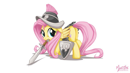 armor blue_eyes cutie_mark feathered_wings feathers female feral fur hair headgear helmet melee_weapon object_in_mouth pink_hair shield simple_background solo sword sword_in_mouth tail weapon white_background wings yellow_body yellow_feathers yellow_fur mysticalpha friendship_is_magic hasbro my_little_pony mythology fluttershy_(mlp) equid equine mammal mythological_creature mythological_equine pegasus 16:9 digital_media_(artwork) hi_res widescreen