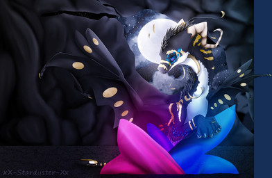 blue_eyes cave claws feral membrane_(anatomy) membranous_wings moon night outside sky solo star starry_sky tail wings xx-starduster-xx mythology dragon mythological_creature mythological_scalie scalie 2015 absurd_res digital_media_(artwork) hi_res