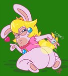 blowing_kiss butt electronics female looking_back phone solo sean_blackthorne mario_bros mario_plus_rabbids_kingdom_battle nintendo raving_rabbids rayman_(series) ubisoft rabbid_peach lagomorph mammal rabbid crossover