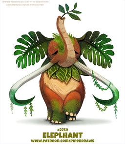 ambiguous_gender brown_body eyes_closed feral green_body humor leaf moss plant proboscis_(anatomy) pun simple_background solo tan_body text trunk_(anatomy) tusks visual_pun white_background piper_thibodeau elemental_creature elephant elephantid flora_fauna mammal proboscidean digital_media_(artwork) digital_painting_(artwork) english_text painting_(artwork) url