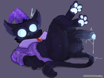 animal_genitalia anthro anus balls black_body blue_penis bodily_fluids butt candle claws clothing crescent_moon cum empty_eyes genital_fluids genitals hat headgear headwear hug hugging_object leaking_cum male moon night nightcap pajamas pawpads penis sheath solo star notsafeforwanking deadlock mythology valve rem_(deadlock) avian bird gryphon mythological_avian mythological_creature owl 2026 absurd_res hi_res