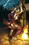 anthro antlers blush breasts clothing feet female gun hoof_focus hooves horn kneeling legwear looking_back nun_outfit outside panties pantyhose ranged_weapon solo tail thigh_highs toes tongue tongue_out underhoof underwear weapon dragonfu zahra_(airheart) antelope bovid gazelle mammal 2023 hi_res