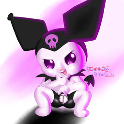 anthro big_ears bottomwear clothing crotchless_clothing crouching female finger_gun fool's_hat genitals gesture hand_gesture hat headgear headwear kemono legwear loli pubic_mound shorts simple_background skull_accessory solo spade_tail spandex spandex_shorts spread_legs spreading squatting_pose tail tight_bottomwear tight_clothing tight_shorts torn_bottomwear torn_clothing torn_legwear v_sign vulva white_body young young_anthro young_female izzipurrito onegai_my_melody sanrio kuromi demon lagomorph leporid mammal rabbit 1:1 absurd_res hi_res
