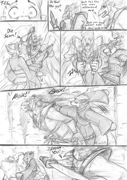 5_panel_comic action_scene anthro armor asian_clothing attack beak big_breasts black_outline breasts clothed clothing dagger dialogue dodging east_asian_clothing eyelashes fight forest group horn huge_breasts japanese_clothing kick kimono male melee_weapon motion_lines multi_tail onomatopoeia outline plant shoulder_pads sound_effects speech_bubble sword tail teeth text tree weapon wings blackfox85 asian_mythology east_asian_mythology japanese_mythology mythology gin_(blackfox85) canid canine fox mammal tengu yokai 2020 comic guide_lines hi_res monochrome traditional_media_(artwork)