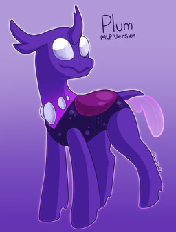 ambiguous_gender feral fin gradient_body hooves horn purple_body purple_eyes red_body simple_background smile solo tail tail_fin text wings demon_ascended friendship_is_magic hasbro my_little_pony plum_vio_(demon_ascended) changeling_(mlp) reformed_changeling absurd_res colored digital_drawing_(artwork) digital_media_(artwork) english_text hi_res shaded signature male_(lore)