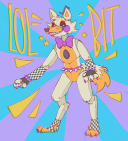 ambiguous_gender anthro black_sclera bow_tie cheek_tuft claws facial_tuft fur lipstick machine makeup orange_body orange_fur purple_cheeks purple_claws sharp_teeth sketchytopazz smile solo speaker standing teeth toe_claws tuft white_body white_eyes white_fur five_nights_at_freddy's five_nights_at_freddy's_world scottgames sister_location lolbit_(fnaf) animatronic canid canine fox mammal robot hi_res