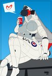 aircraft airplane anthro beverage breasts canadian canadian_flag coffee engine eyeless female hangar heart_symbol machine simple_background sitting smile solo vehicle wings havoc63 tim_hortons aircraft_humanoid living_aircraft living_machine living_vehicle