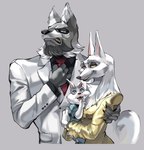 ambiguous_gender anthro clothing family female fluffy grey_background group husband_and_wife male married_couple necktie simple_background smile suit young young_ambiguous young_anthro crystal_ice illumination_entertainment sing_(movie) fan_character james_crystal jimmy_crystal klara_crystal arctic_wolf canid canine canis mammal wolf hi_res father_(lore) father_and_child_(lore) father_and_son_(lore) mother_(lore) mother_and_child_(lore) mother_and_son_(lore) parent_(lore) parent_and_child_(lore) parent_and_son_(lore) son_(lore)