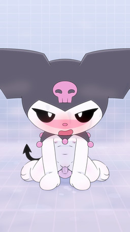anthro blush chibi dildo dildo_insertion dildo_sitting female genitals masturbation open_mouth penetration sex_toy sex_toy_insertion solo steam tail vulva young dakuromii onegai_my_melody sanrio kuromi lagomorph leporid mammal rabbit 9:16 absurd_res hi_res