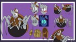 4_arms 4_eyes 4_legs armor backpack black_body blue_sclera blush bow_(weapon) brown_body brown_eyes brown_helmet brown_tuft chest_tuft clothing eyes_closed fangs feral front_view glistening glistening_eyes grey_body grey_hair grey_helmet grey_nose hair happy hat headgear headwear helmet male multi_arm multi_eye multi_limb multicolored_body multicolored_hat ranged_weapon red_clothing red_hat red_headwear sharp_teeth shield shield_on_back side_view smile solo teeth three-quarter_view tongue tuft weapon 8-bit-britt spirk_(8-bit-britt) arachnid arthropod spider 2020 digital_media_(artwork) hi_res model_sheet