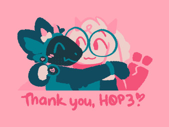 anthro arm_warmers armwear bow_ribbon clothing duo eyewear fluffy fur fur_tuft glasses horn hug hugging_another inner_ear_fluff machine male pink_scarf scarf text tuft wearing_glasses wristband vertexxx deltarune undertale_(series) h0p3 ralsei bovid caprine goat hybrid mammal protogen